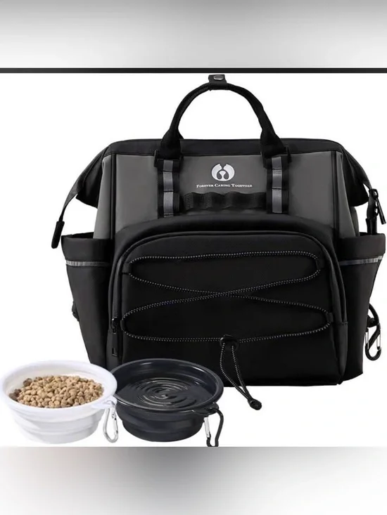 Dog Travel Backpack with Foldable Feeders