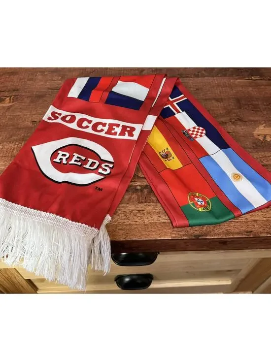 2018 Cincinnati Reds World Cup Soccer 5 Foot Long Scarf