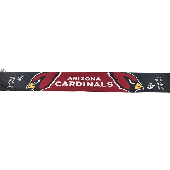 Arizona Cardinals Scarf Mens One Size Red Black NFL Football Fan Fringe Stadium