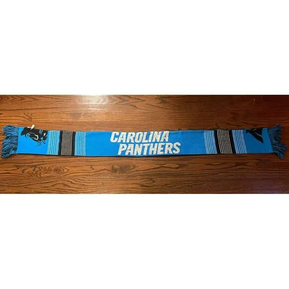 Carolina Panthers NFL Scarf‎ Double Sided Logo Forever Collectibles Black Blue