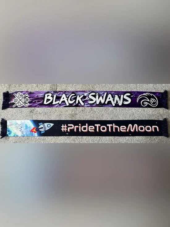 Orlando Black Swans (Orlando Pride Supporter Group) #PrideToTheMoon Soccer Scarf