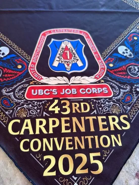 United Brotherhood of Carpenters 43rd Convention 2025 UBC Job Corps Bandana