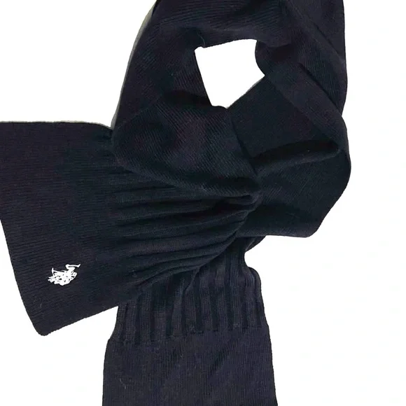 U.S.Polo Assn.Men’s Scarves Knit Wraps Ralph Lauren Black 60” x 8”