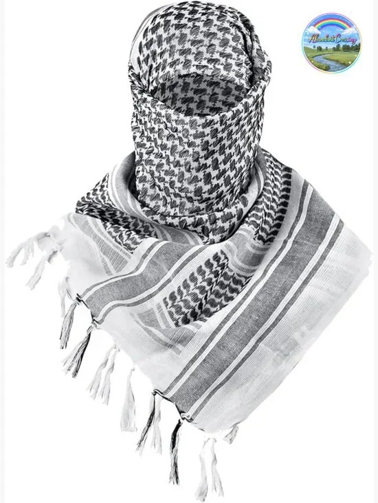 Cotton Shemagh Military Tactical Keffiyeh Head Neck Scarf Wrap with Tassel