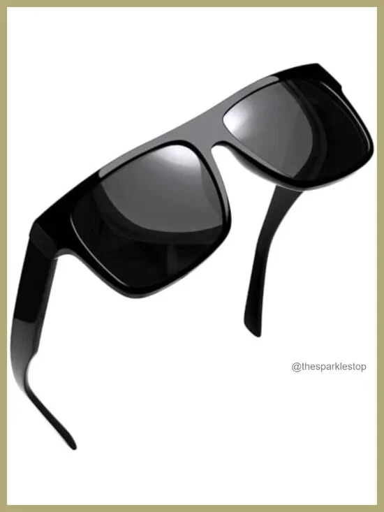 Flat Top Square Polarized Sunglasses UV400 Protection Acetate Men Women