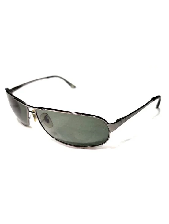 Ray Ban RB3343 004/58 Gunmetal Green Polarized Sunglasses 63-12 Italy