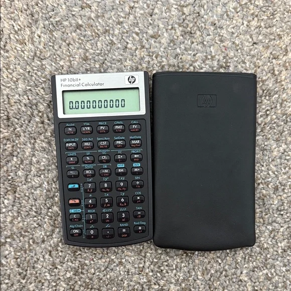HP 10bII+ Financial Calculator - Black and Silver