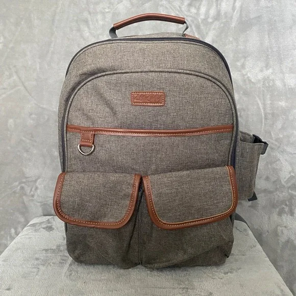 Zormy Picnic Backpack for 4 Person with Insulated Cooler Compartment