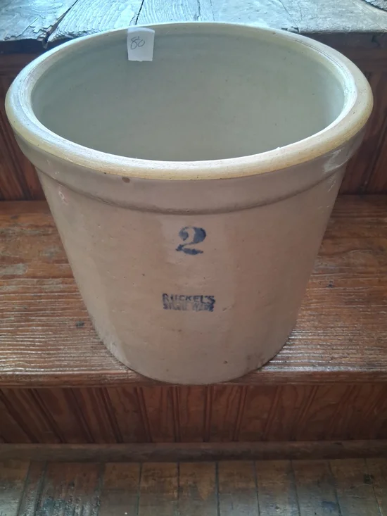Antique RUCKEL'S 2-Gallon Stoneware Crock