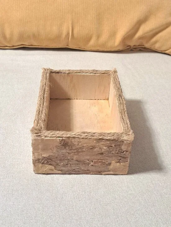 Small Rustic Handmade Open Top Wooden Box