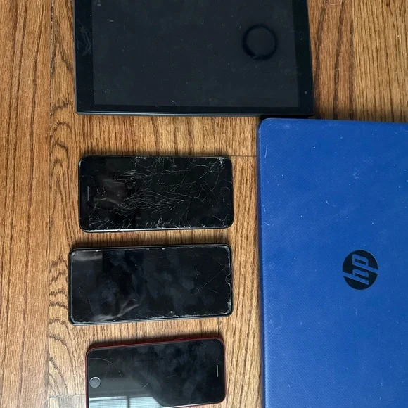 HP Blue Laptop and Assorted Devices