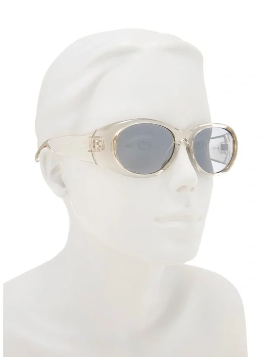 Saint Laurent Clear Champagne Frame Sunglasses with Gray Lenses