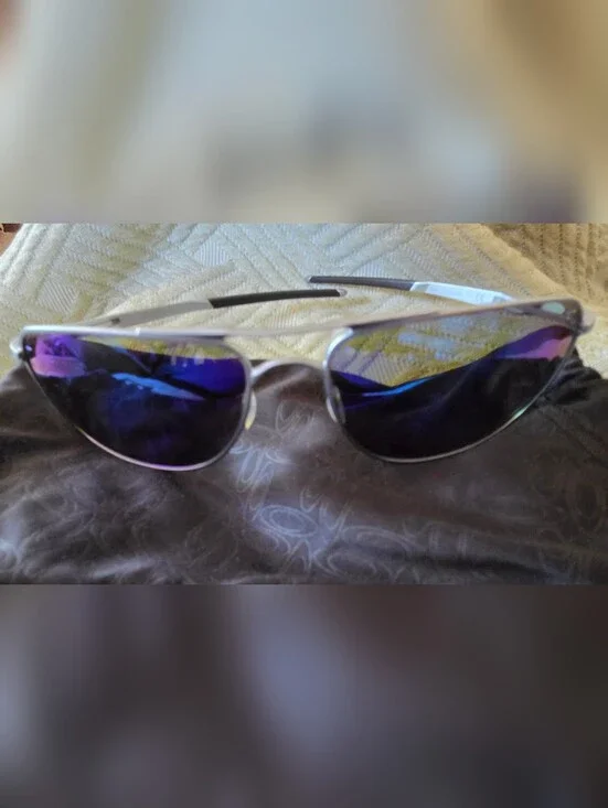 Oakley Gauge 8 sunglasses matte gunmetal frame Prizm Sapphire lenses with Cases