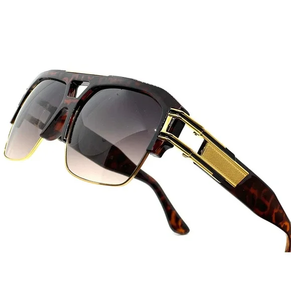Aviator Sunglasses Gold Accents Fashion Shades Men‎ Oversized Hip Hop Shades New