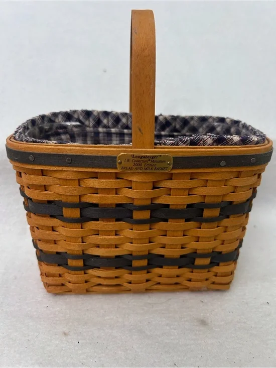 Longaberger J.W. Collection Miniature Bread & Milk Basket
