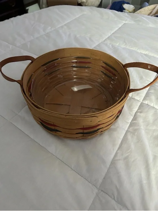 Longaberger Heartland Darning Basket w Handles 10 in