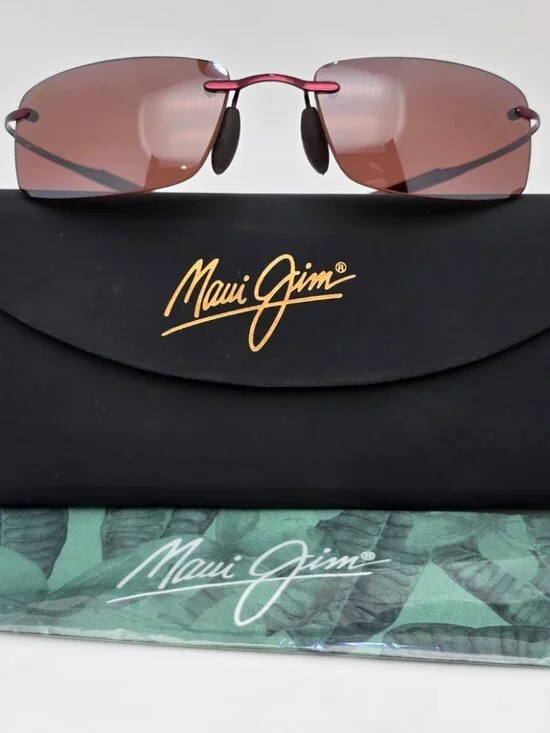 Maui Jim MJ-515-07 Little Beach Burgundy Titanium Polarized Maui Rose Sunglasses