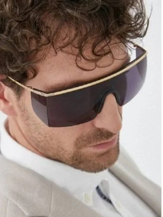 NEW TOM FORD FT0980/S 30A SUNGLASSES TF980 30A GOLD/SMOKE MEN SHIELD EYEWEAR