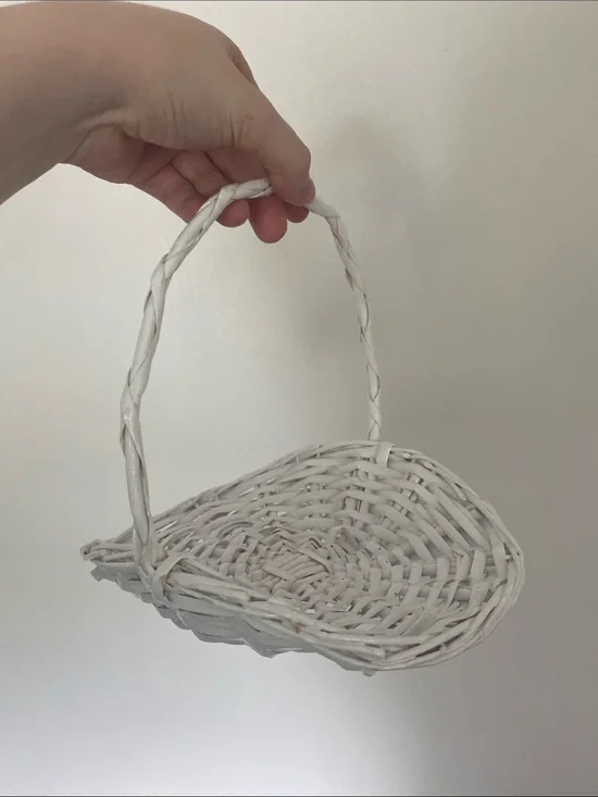 White Woven Handled Basket