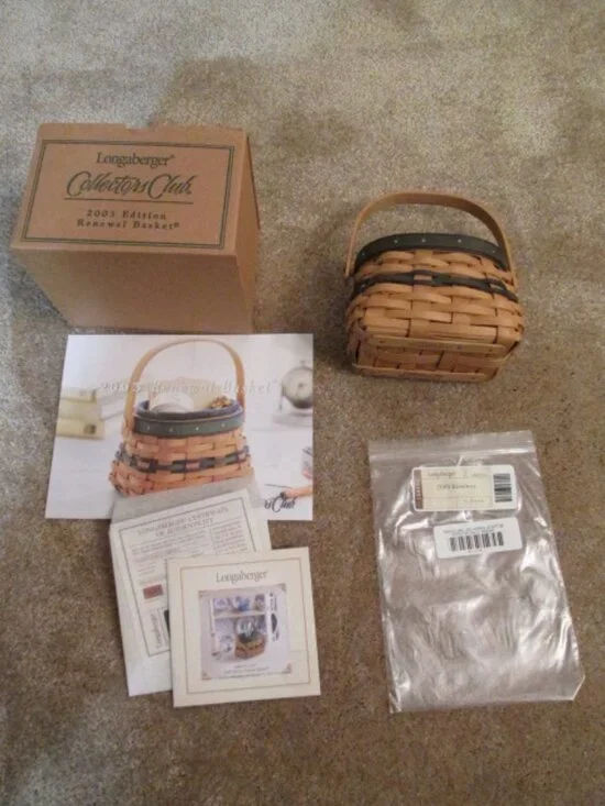 Longaberger 2003 Renewal basket plus extras