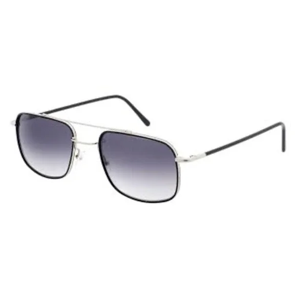 Andy Wolf AMON H. col.a 57/20 Silver Black Square Aviator Sunglasses New