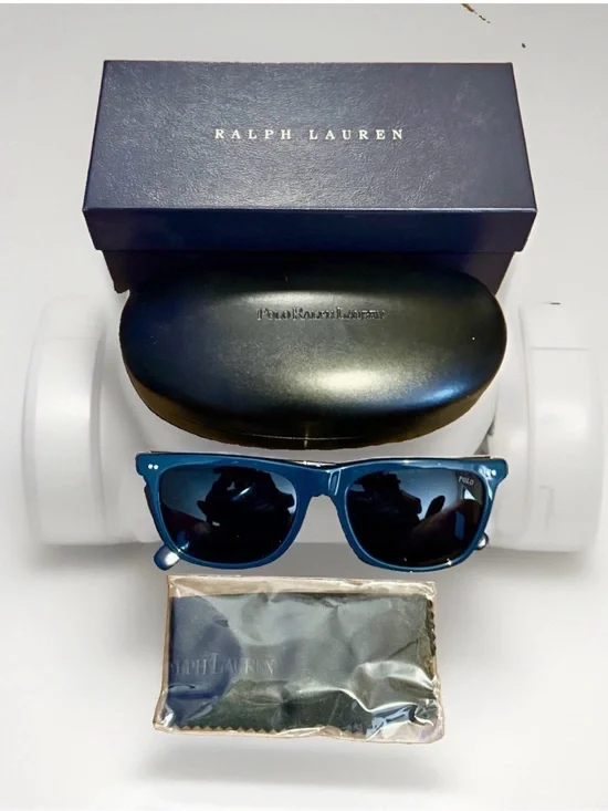 Polo Ralph Lauren PH4205U Shiny Navy Blue Square Sunglasses 56mm NWT
