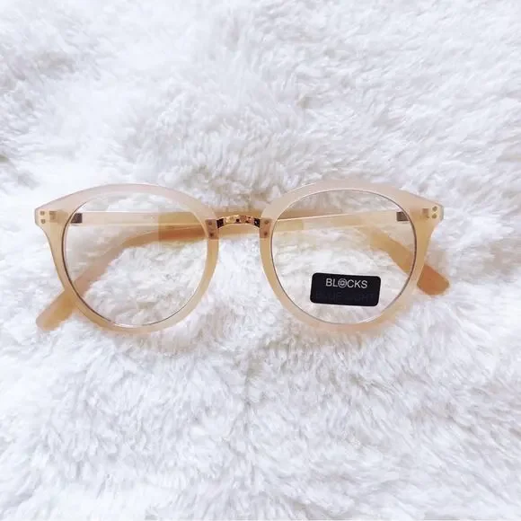 Cole Pink Round Blue Light Glasses