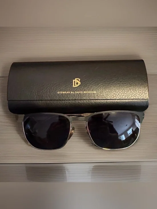 David Beckham DB1131S 0146 90 Matte Black Gold Soft Square Sunglasses Flex Hinge