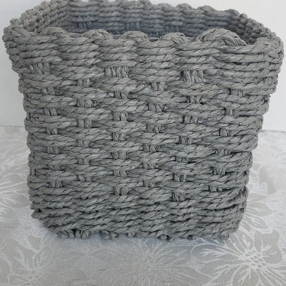 Elegant Gray Woven Storage Basket