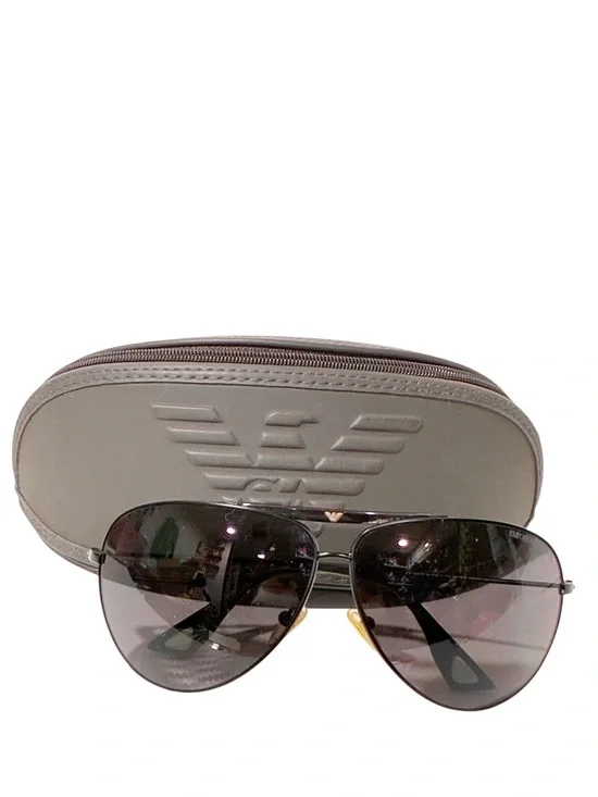 EMPORIO Armani Men’s Black Aviator Sunglasses