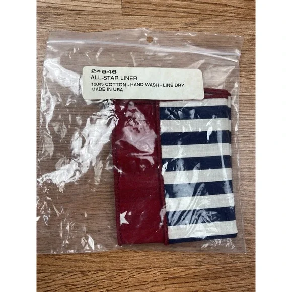 Longaberger Fabric Liner for‎ All-Star Basket 24546 Red, White, Blue NEW