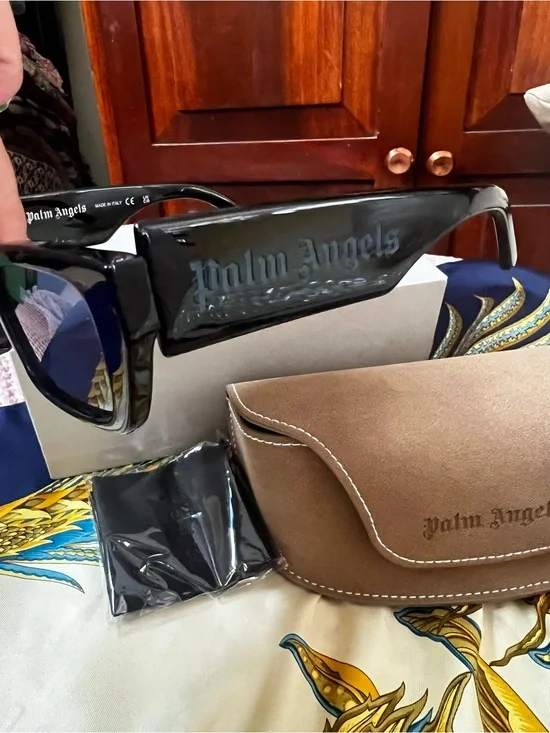 Palm Angels PERI002 PALM 1045 Black/Blue Sunglasses 53-19-145 Brand New Full Set