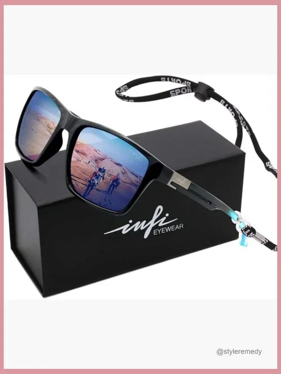 Polarized Sunglasses for Men Driving Running Golf Sports UV Protection Square