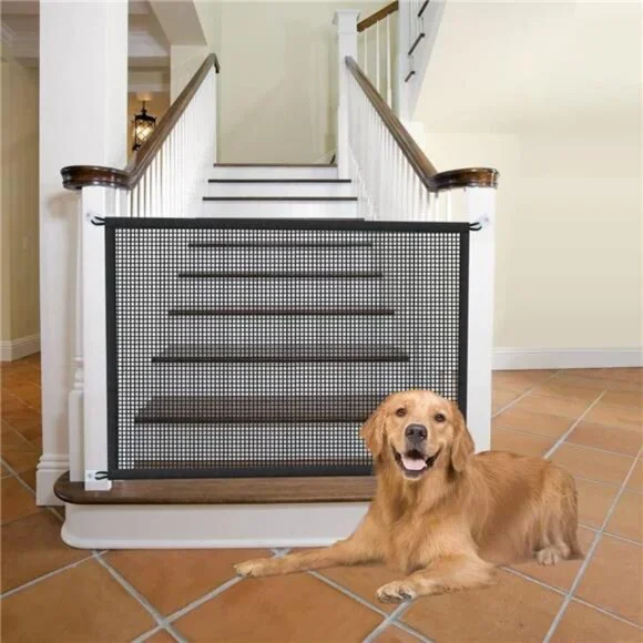 Dog Gate for Stairs Pet Gates for The House: Dogs Screen Mesh Gate for Doorways