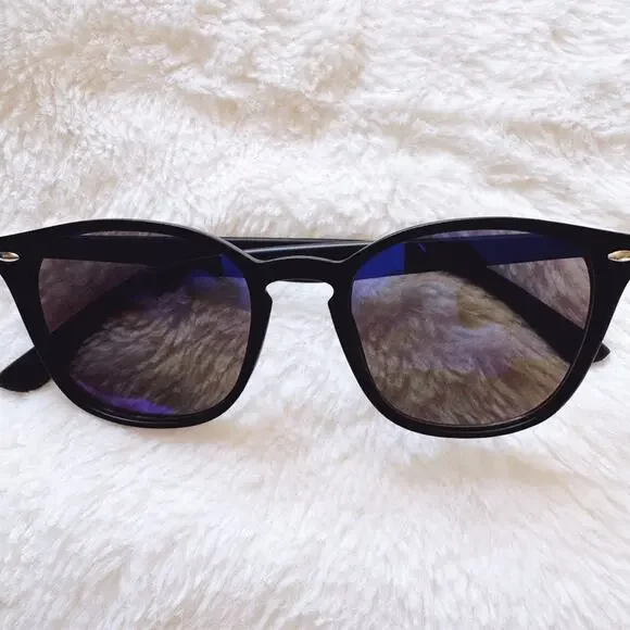 Milo Blue Oversized Oval Horn Rims Sunglasses