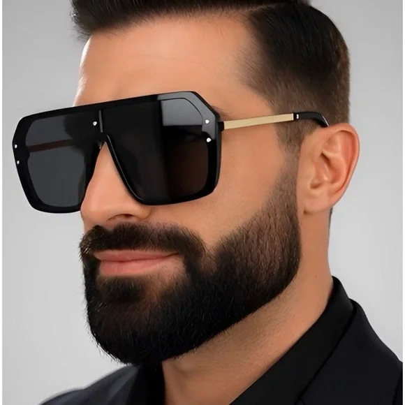 Square Street Wear UV400 Protection New Elegant‎ Men Trendy Sunglasses Hip Hop