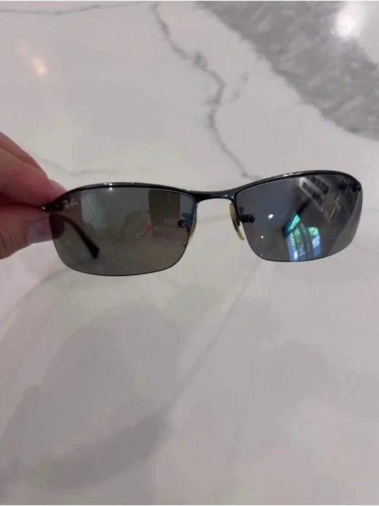 Ray-Ban Semi-Rimless Sunglasses in Gunmetal with Gray Lenses