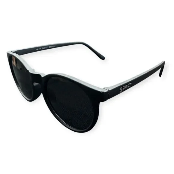 Goodr Black Round Polarized Sunglasses Retro Gray Lenses‎