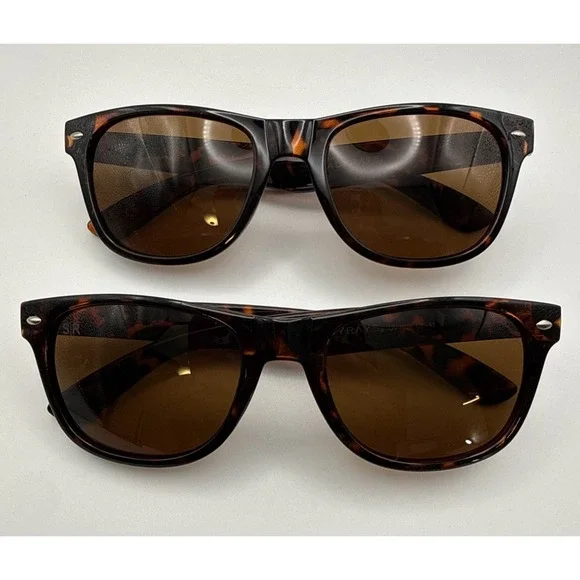 Shady Rays Lot of 2 Authentic RARE CL-41 Tortoise Sunglasses Brown PolarizedLens