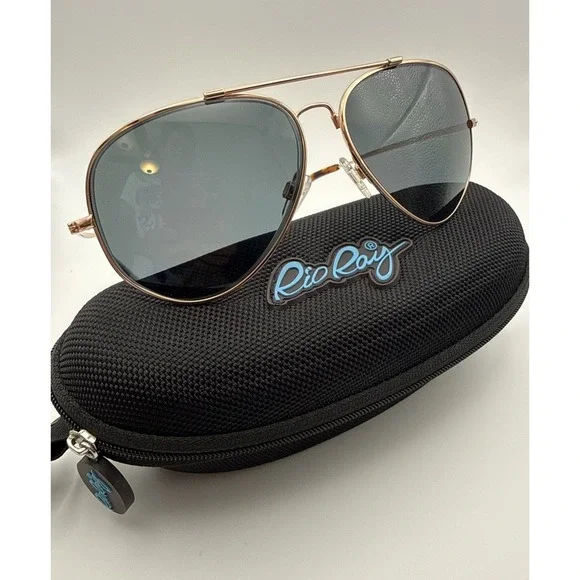 Rio Ray Caribbean R345 Aviator Sunglasses 59-14-135 FRAMES ONLY- Includes Case!