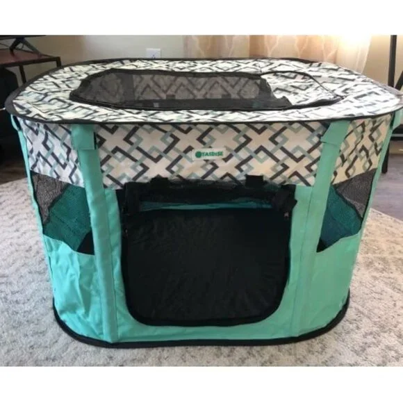 New Portable Pet Playpen, Foldable Exercise Play Tent Kennel Crate for Puppy