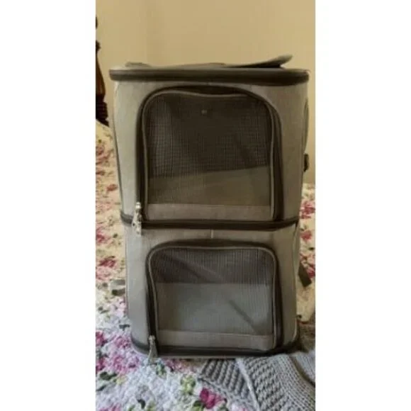 New 2-in-1 Double Pet Carrier Backpack for Small Cats and Dogs