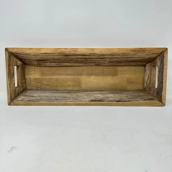 Rustic Reclaimed Wood Decorative Dough Bowl Tray Handles 20