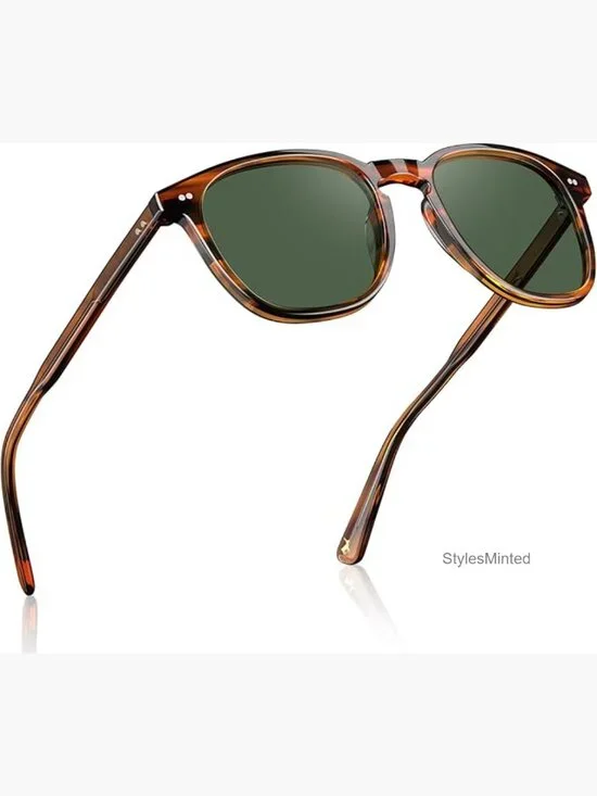 Retro Square Men's Polarized Sunglasses UV400 Protection Acetate Frame