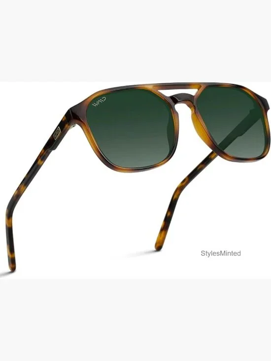Polarized Double Bridge Rectangular Unisex Sunglasses