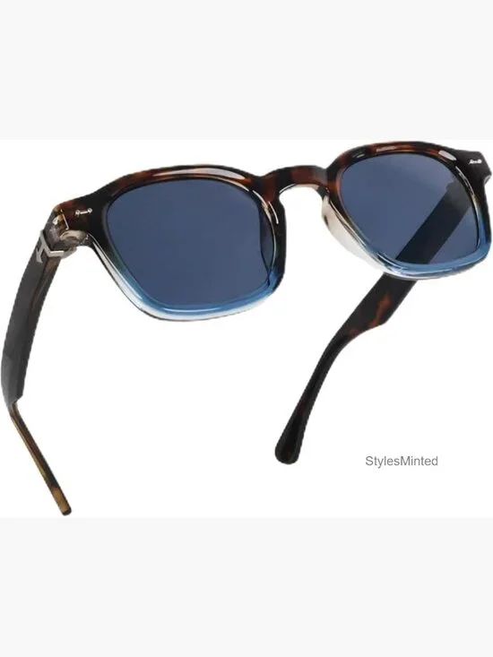 Retro Square Sunglasses UV400 Protection Tortoiseshell Translucent