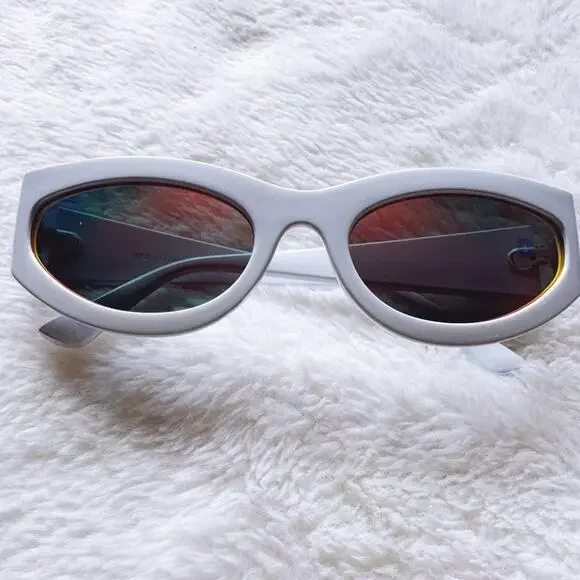 Francis Mirrored Orange with White Rim Sunglasses