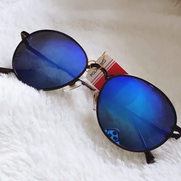 Blaine Bright Blue Polarized Mirrored Sunglasses