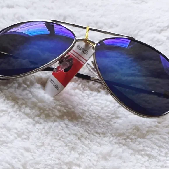 Felix Blue w/Silver Rim Mirrored Sunglasses