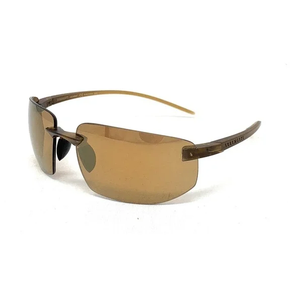 SERENGETI Lupton SS553001 Light Brown Gold Polarized Wrap Sunglasses 67mm Wrap